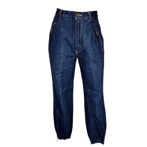 70's Gloria Vanderbilt Murjani Medium Wash Cuffed Pleated Jeans Vintage Size 10